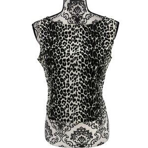 Vintage Jane Baar New York Leopard Print Sleeveless Blouse USA Made, M